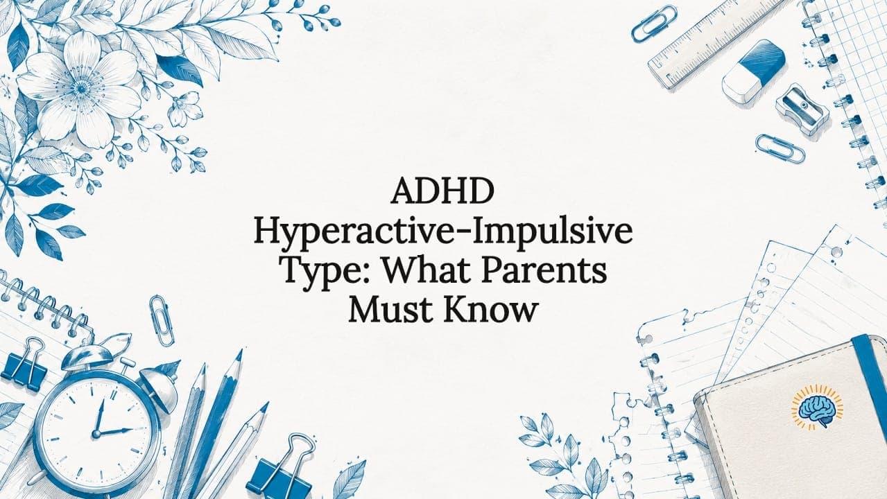 ADHD Hyperactive-Impulsive Type: What Parents Must Know